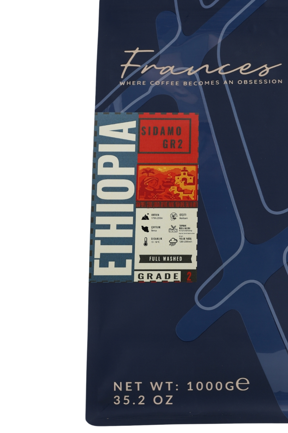 %100 Arabica Ethiopia Sidamo GR2 | Espresso | 2*1000 GR | Orta-Yüksek Yoğunluk - Görsel 3
