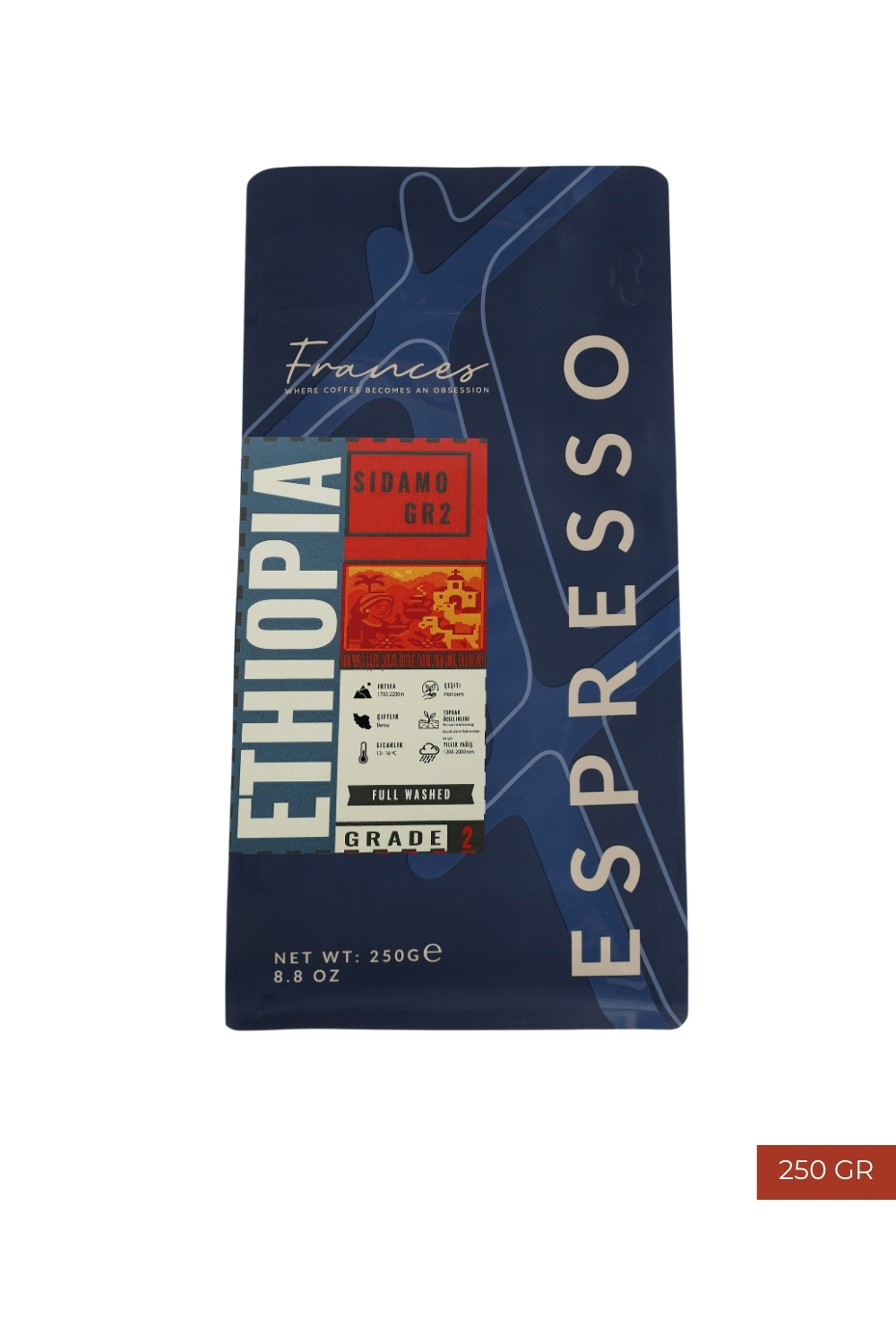 %100 Arabica Ethiopia Sidamo GR2 | Espresso | 250 GR | Orta-Yüksek Yoğunluk - Görsel 1
