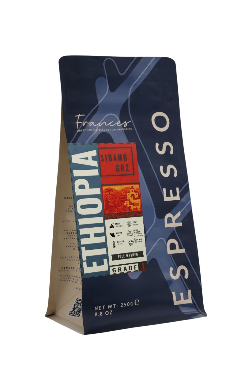 %100 Arabica Ethiopia Sidamo GR2 | Espresso | 3*250 GR | Orta-Yüksek Yoğunluk - Görsel 2