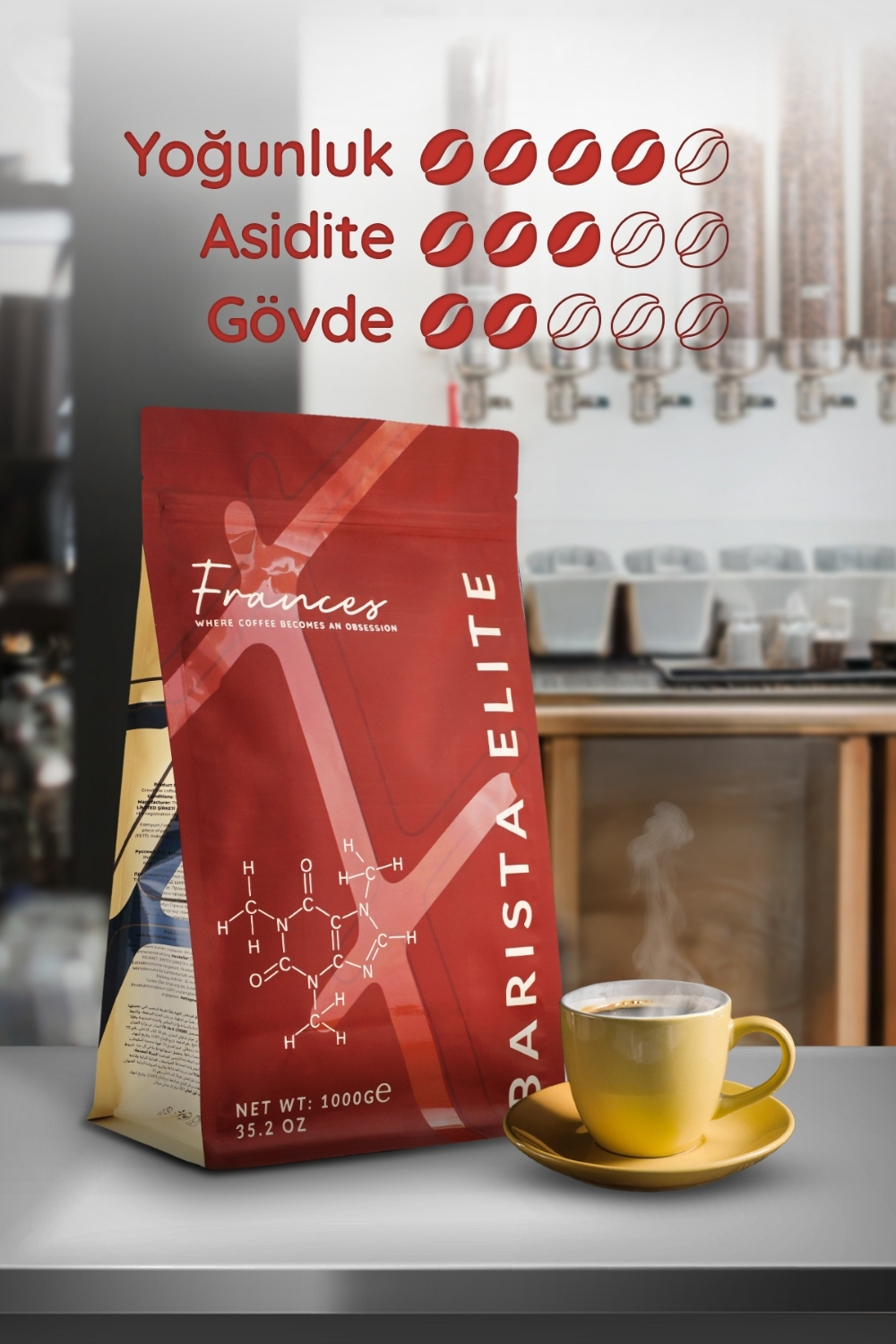 %100 Arabica Barista Elite| Espresso | 1000 GR | Orta-Yüksek Yoğunluk - Görsel 4