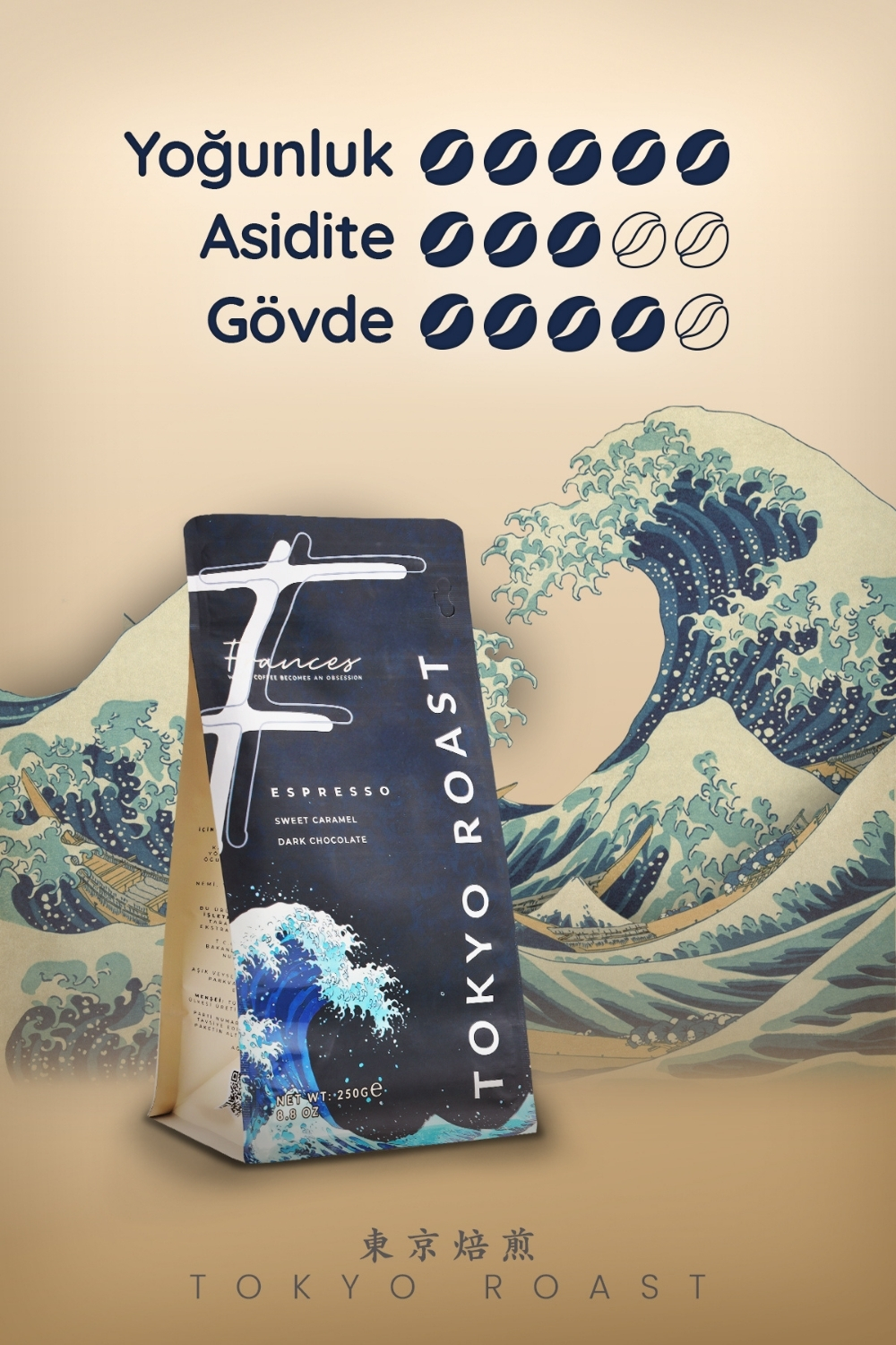 %100 Arabica Tokyo Roast | Espresso | 250 GR | Yüksek Yoğunluk - Görsel 4