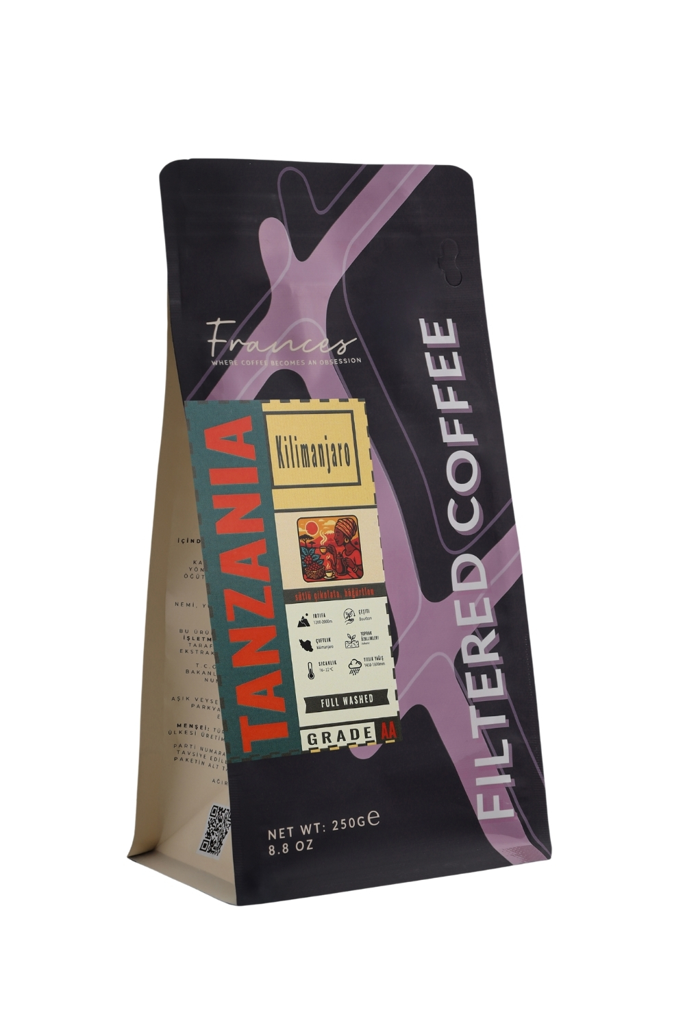%100 Arabica Tanzani Kilimanjaro| Çekirdek Filtre Kahve | 250 GR | Orta-Yüksek Yoğunluk - Görsel 2