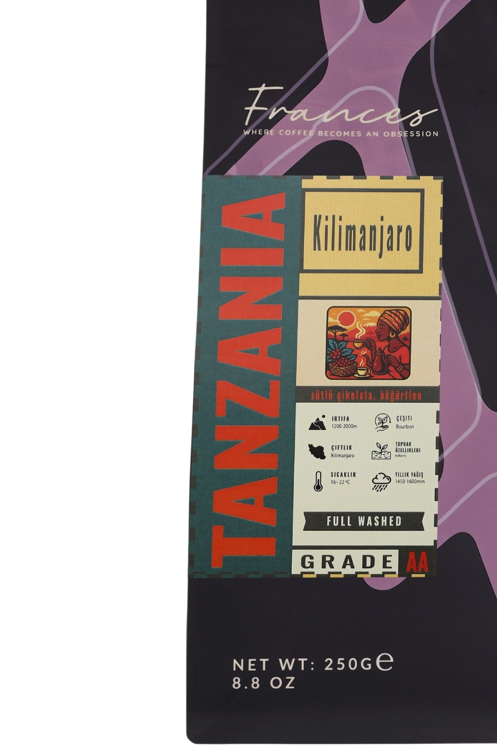 %100 Arabica Tanzani Kilimanjaro | Öğütülmüş Filtre Kahve | 250 GR | Orta-Yüksek Yoğunluk - Görsel 3