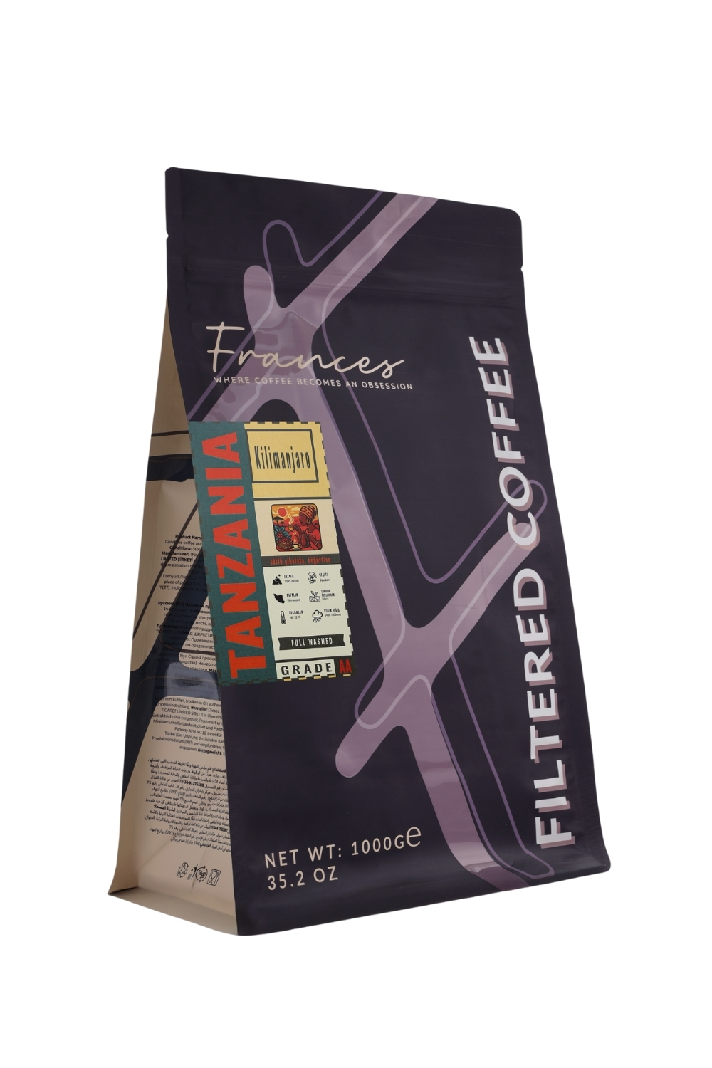 %100 Arabica Tanzani Kilimanjaro | Öğütülmüş Filtre Kahve | 1000 GR | Orta-Yüksek Yoğunluk - Görsel 2