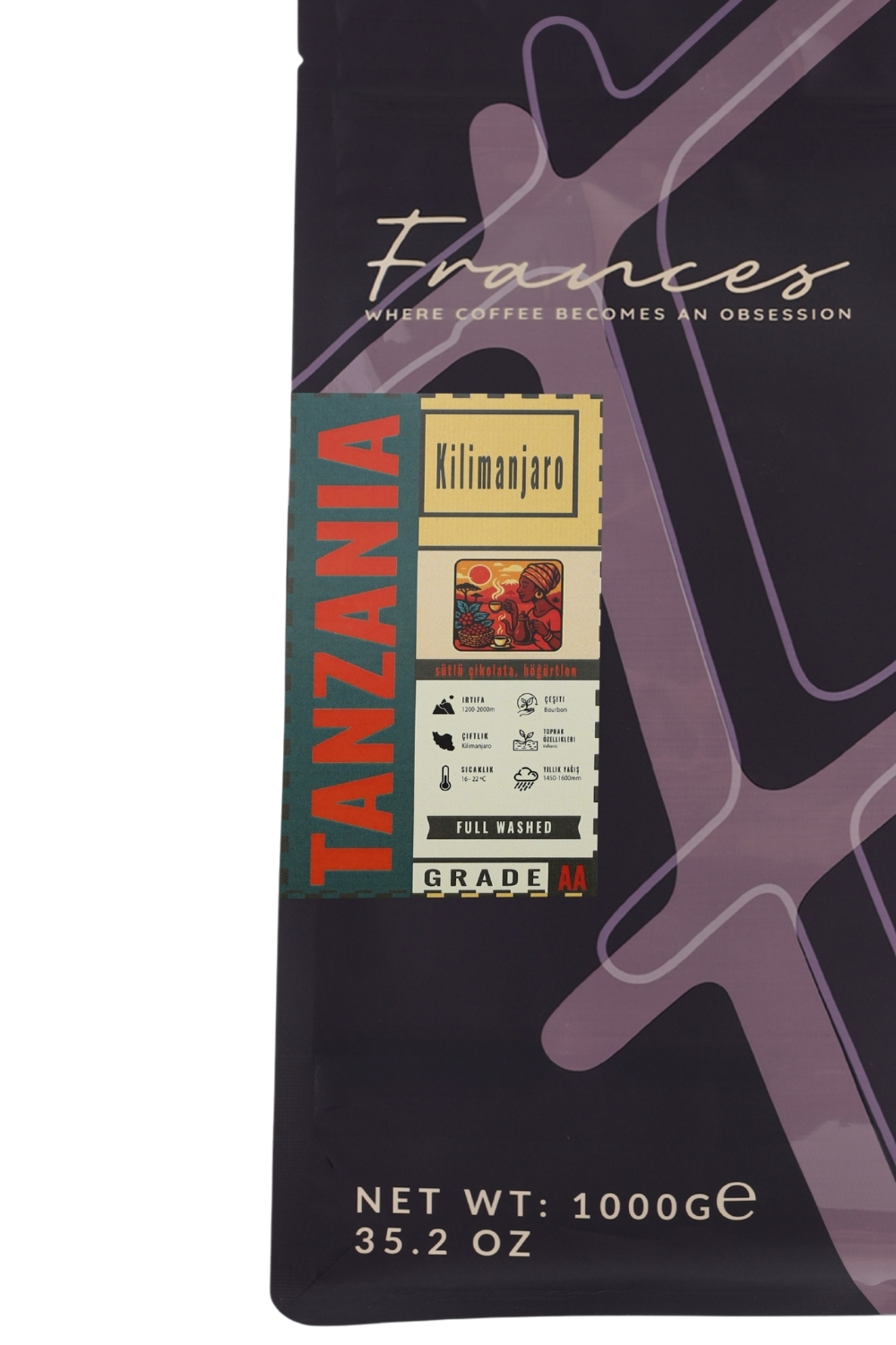 %100 Arabica Tanzani Kilimanjaro | Çekirdek Filtre Kahve | 1000 GR | Orta-Yüksek Yoğunluk - Görsel 3