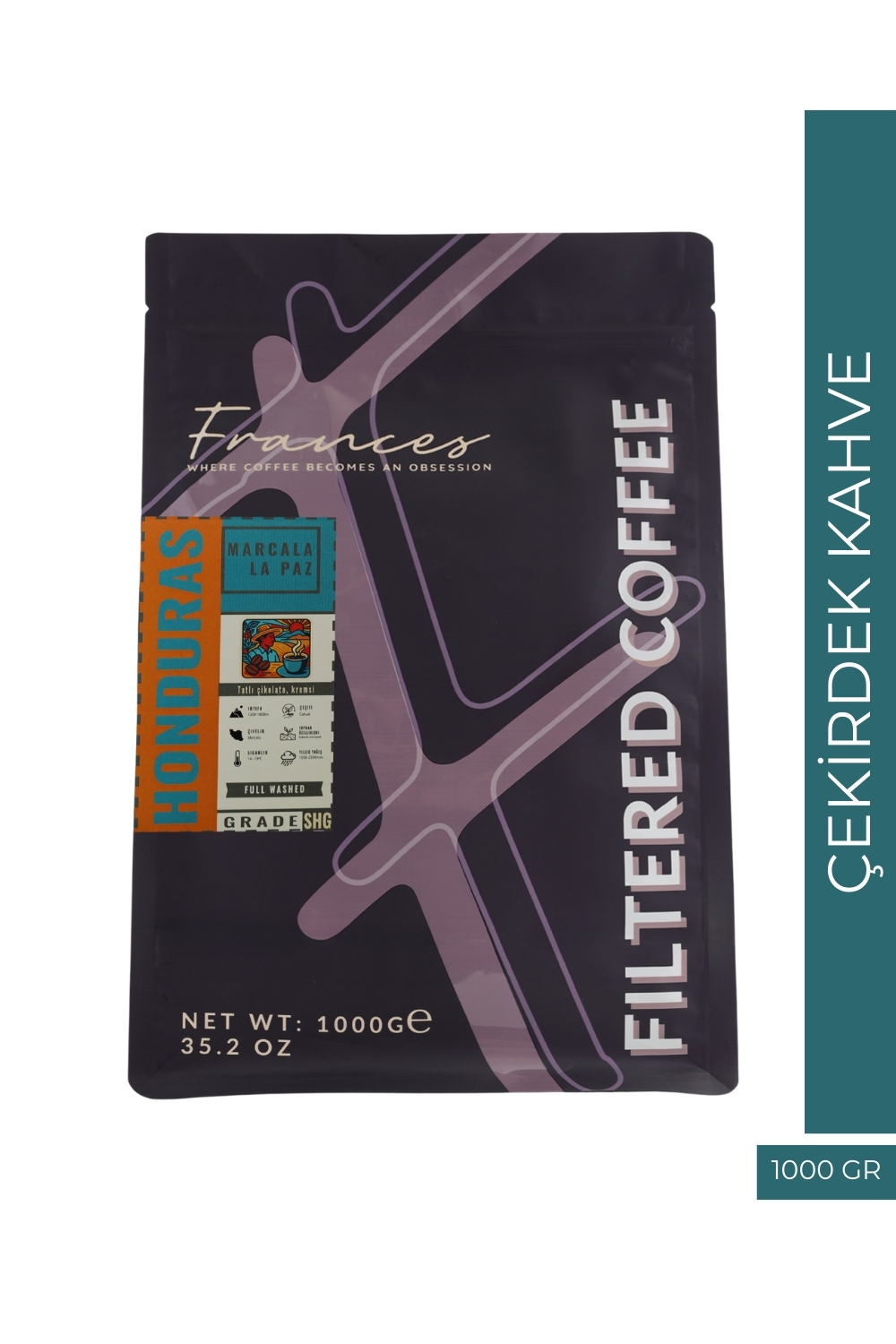%100 Arabica Honduras Marca La Paz | Çekirdek Filtre Kahve | 1000 GR | Orta Yoğunluk - Görsel 1