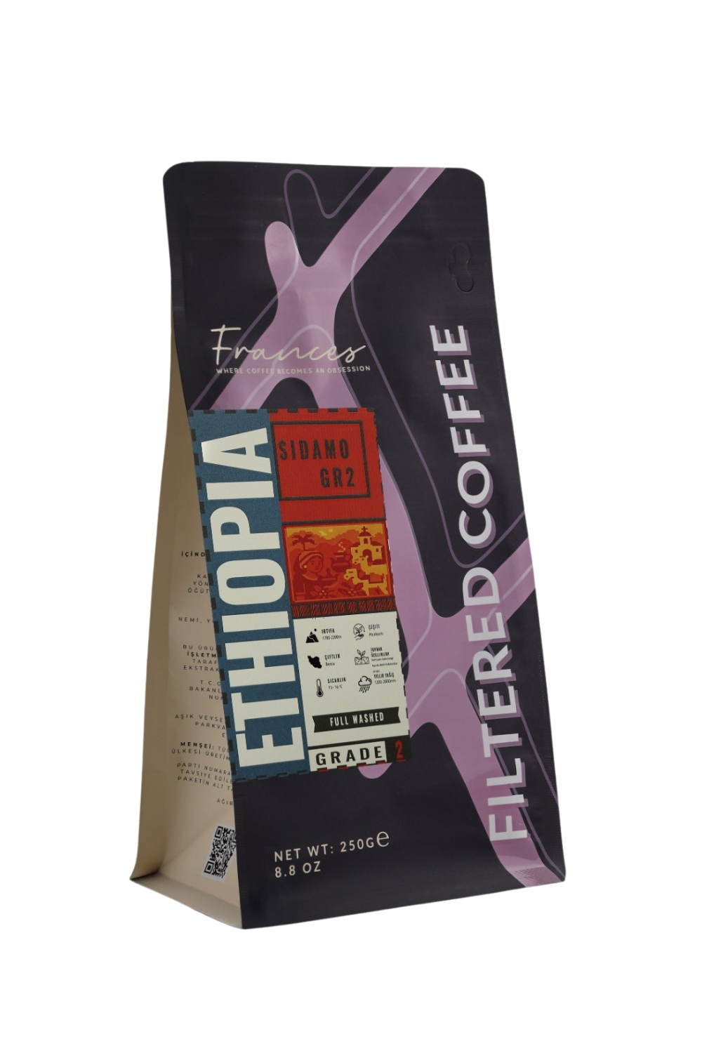 %100 Arabica Ethiopia Sidamo GR2 | Çekirdek Filtre Kahve | 3*250 GR | Orta-Yüksek Yoğunluk - Görsel 2