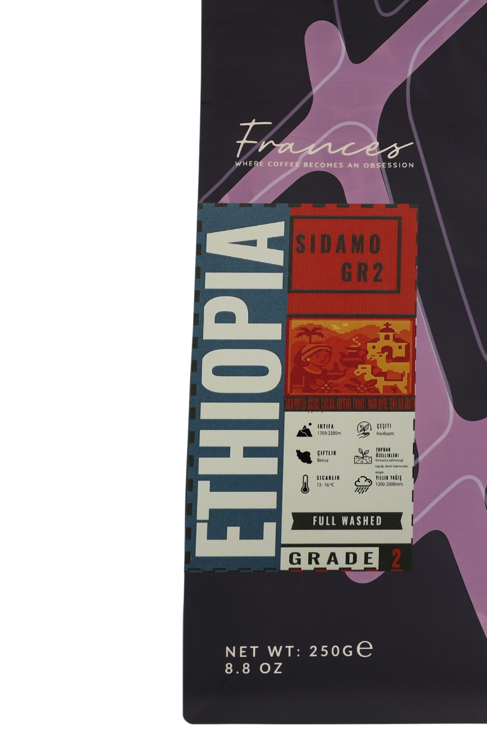%100 Arabica Ethiopia Sidamo GR2 | Çekirdek Filtre Kahve | 3*250 GR | Orta-Yüksek Yoğunluk - Görsel 3