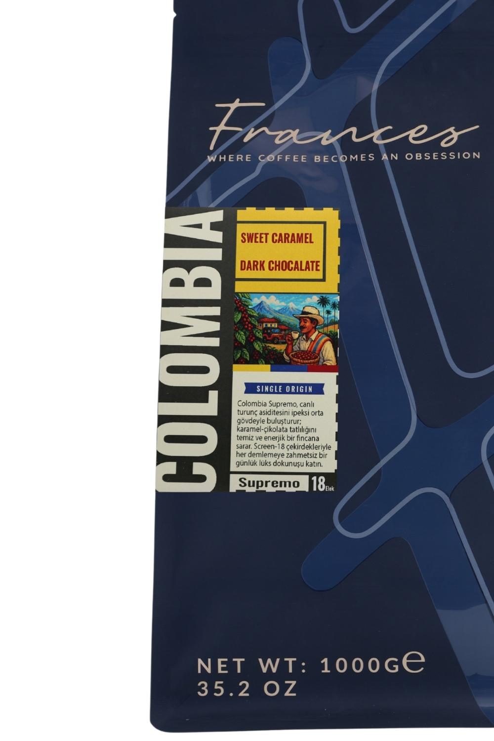 %100 Arabica Colombia Supremo | Espresso | 1 KG | Orta Yoğunluk - Görsel 3