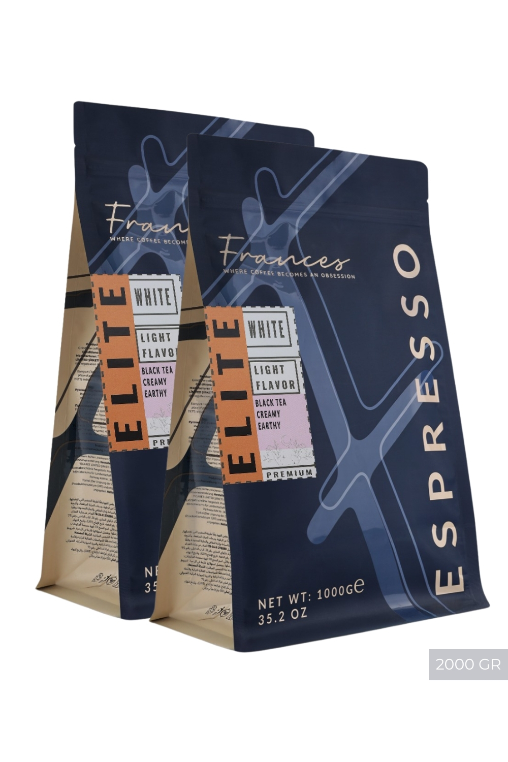 %100 Arabica Elite White | Espresso | 2*1000 GR | Orta Yoğunluk - Görsel 1