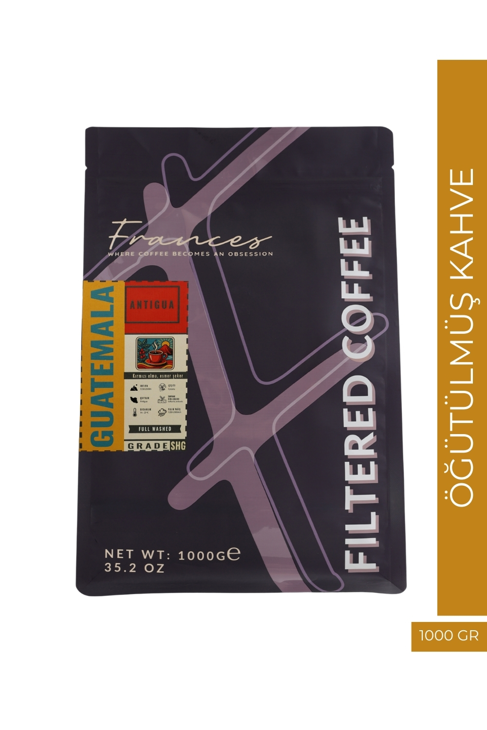 %100 Arabica Guatemala Antigua | Öğütülmüş Filtre Kahve | 1000 GR | Orta Yoğunluk - Görsel 1