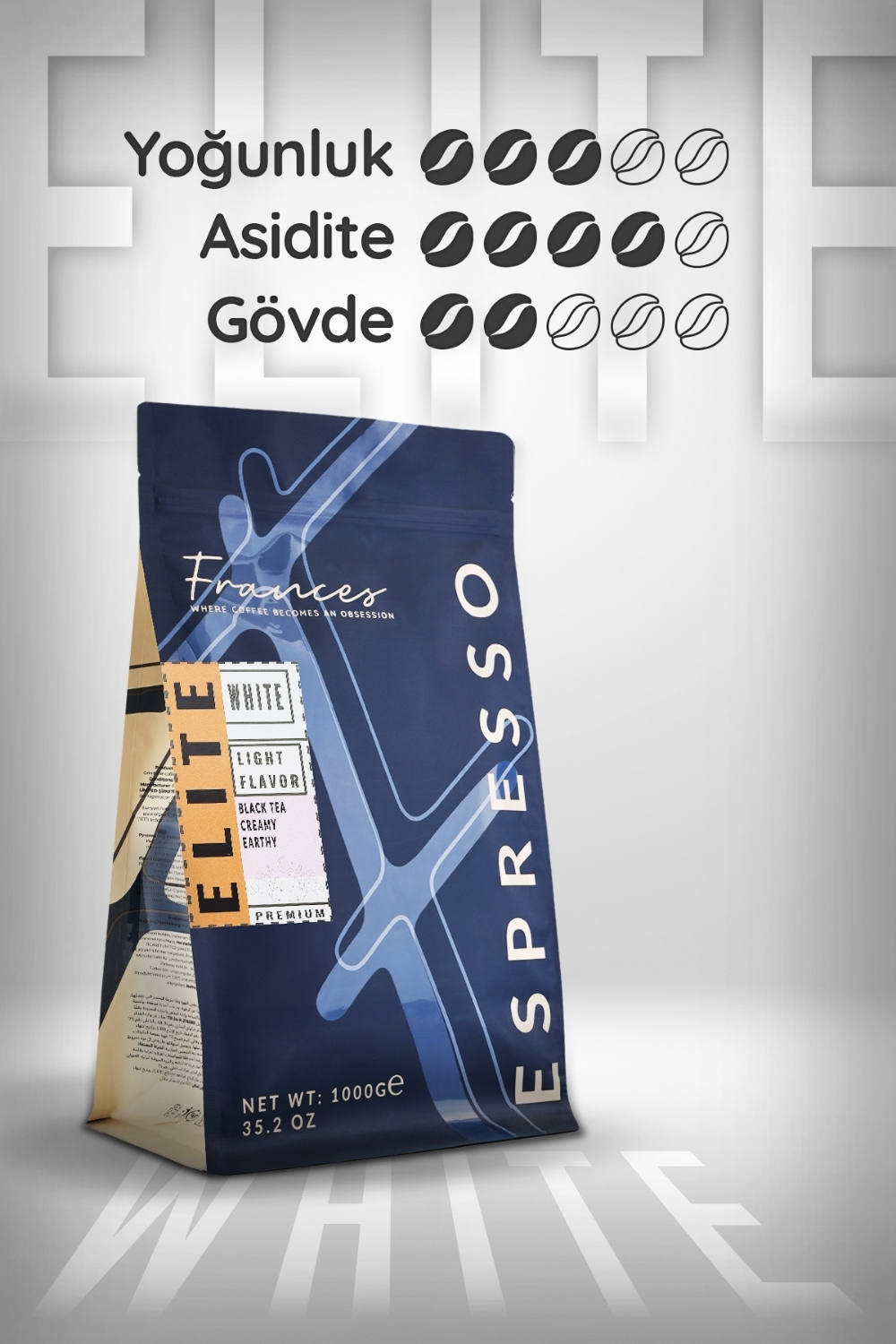 %100 Arabica Elite White | Espresso | 2*1000 GR | Orta Yoğunluk - Görsel 4