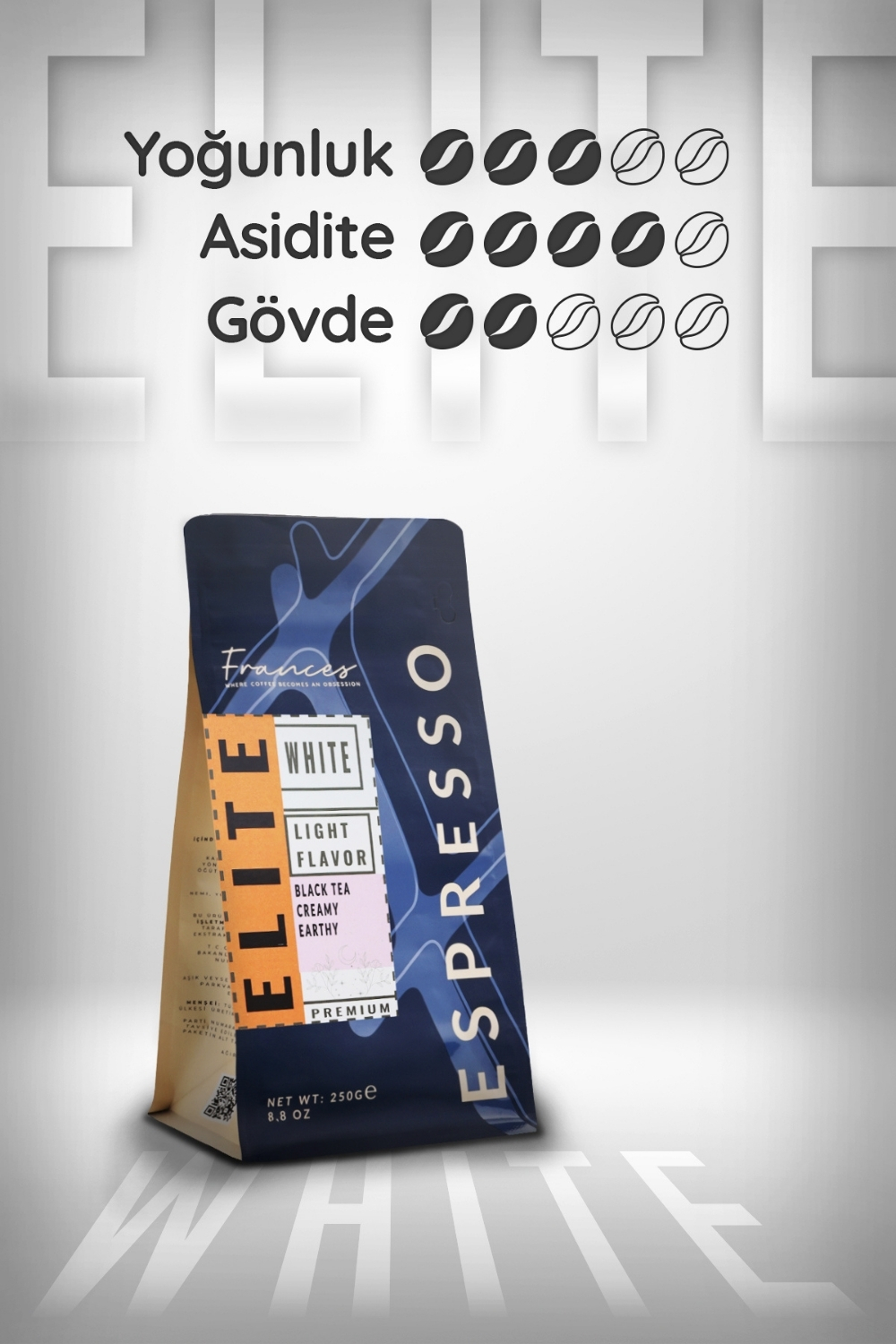 %100 Arabica Elite White | Espresso | 3*250 GR | Orta Yoğunluk - Görsel 4