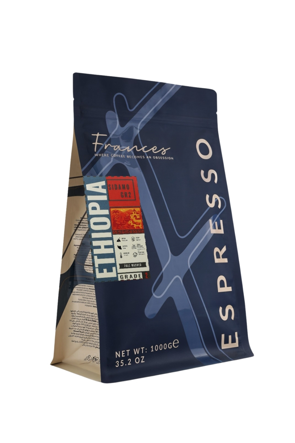 %100 Arabica Ethiopia Sidamo GR2 | Espresso | 2*1000 GR | Orta-Yüksek Yoğunluk - Görsel 2